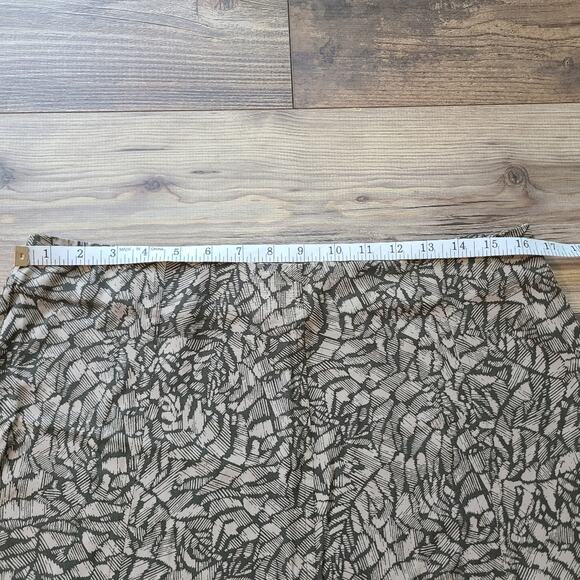 Christopher & Banks Skirt Womens 12 Earthy Abstract Leaf Goblincore Cottagecore - Picture 8 of 9
